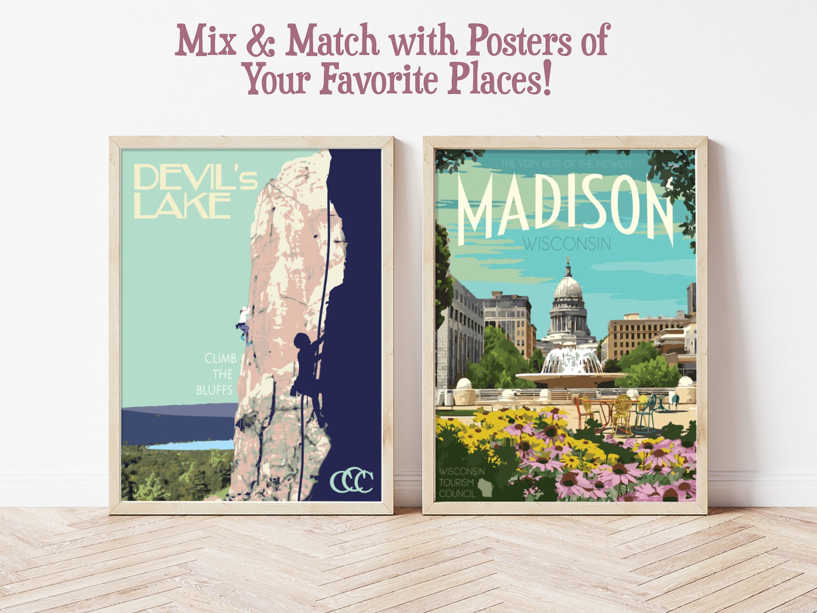 Madison Wisconsin Travel Poster Vintage Madison Wisconsin Etsy