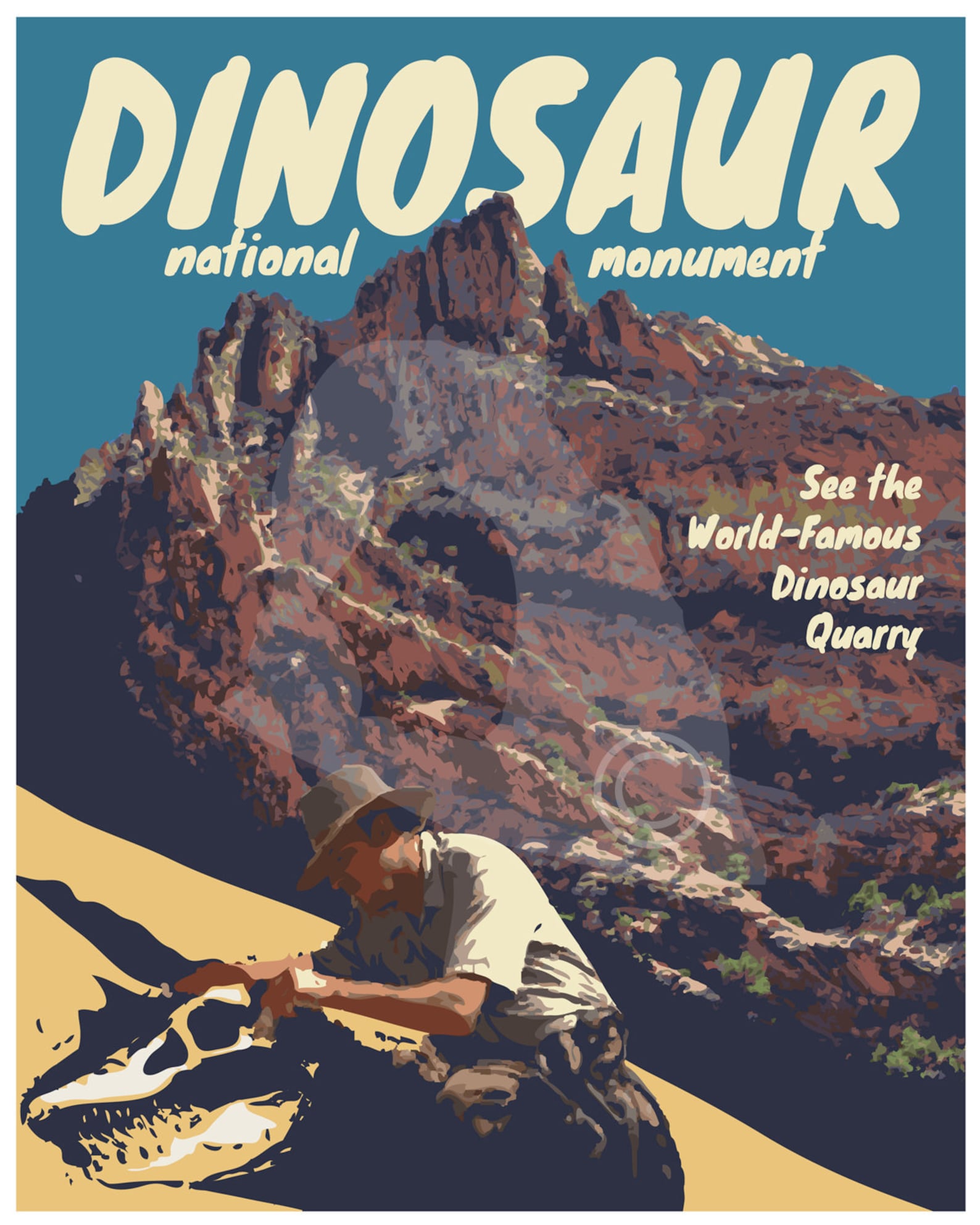 Dinosaur National Monument Travel Poster Dinosaur National Etsy