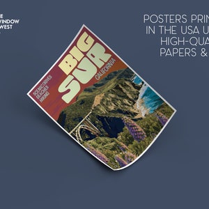 Big Sur California Poster, Big Sur National Forest Poster, California Poster, Big Sur Travel Poster. Big Sur Art image 4