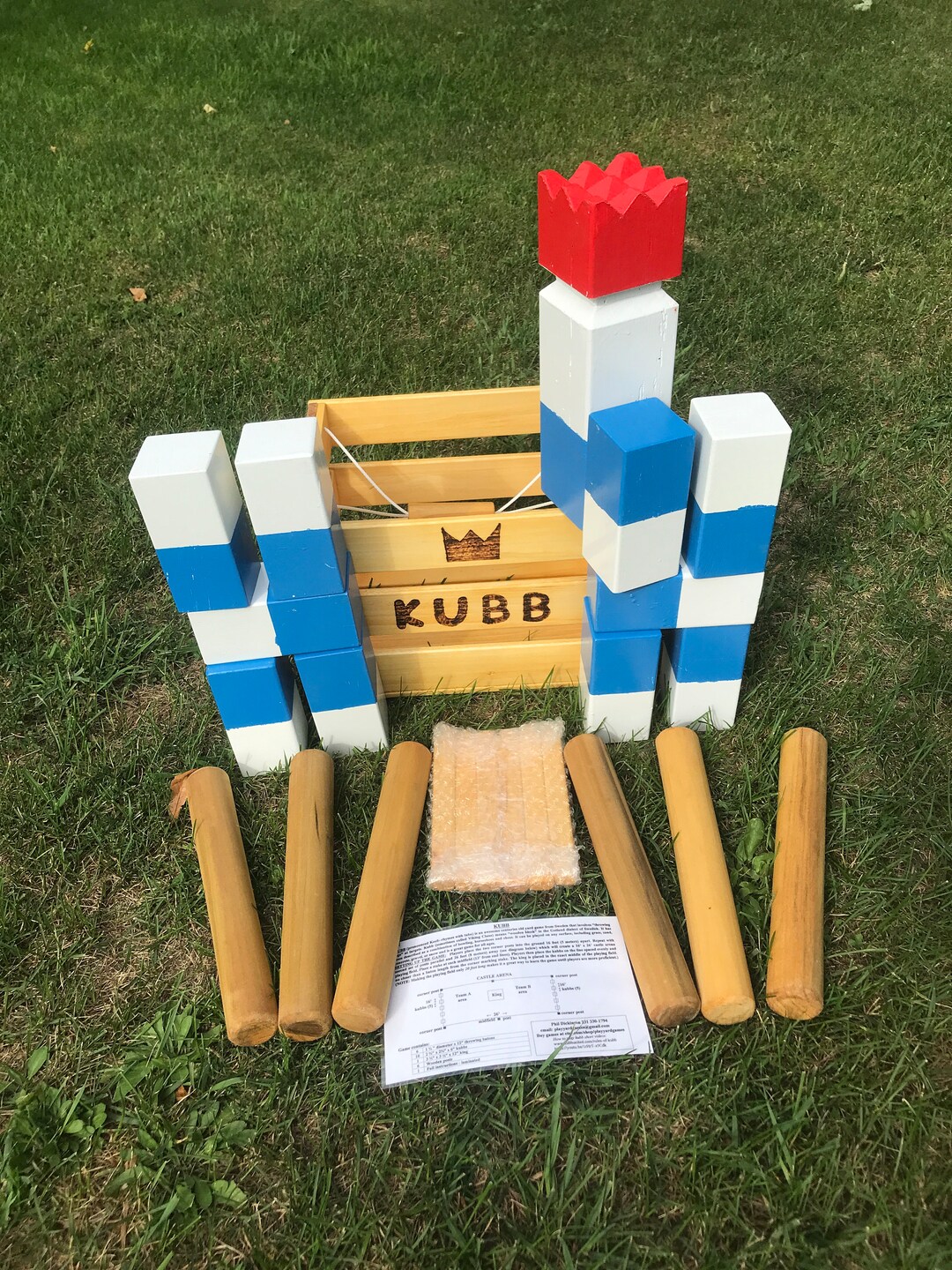 Kubb - Hardwood Painted With Case - Etsy