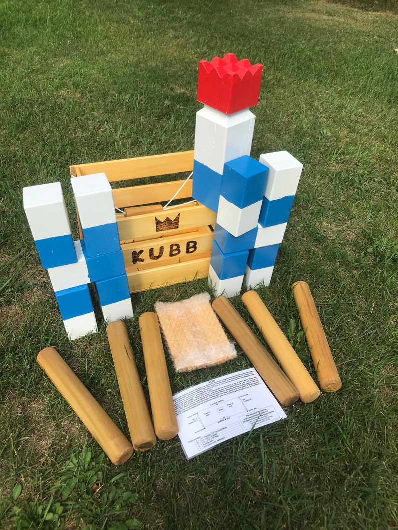 Kubb - Hardwood Painted With Case - Etsy