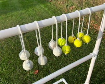 Ladder Golf Game with Recycled Golf Balls