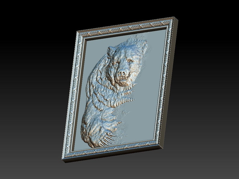 3D STL model for CNC Black bear image 2