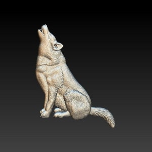3D STL model for CNC - Wolf
