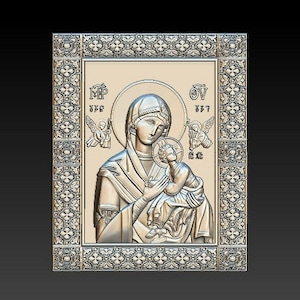 3D STL File for CNC - Icon of the Mother of God of Perpetual Help