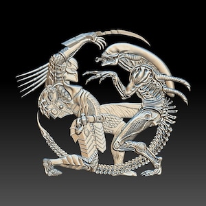 3D STL model for CNC - Aliens vs Predator