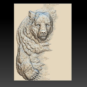 3D STL model for CNC Black bear image 5