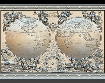 3D STL File for CNC - World map with frame