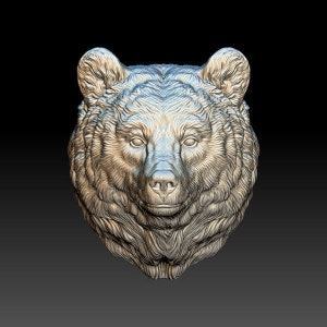 3D STL File for CNC - Bear head v2