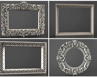 3D STL model for CNC - 40 pcs Frame models - Set #1