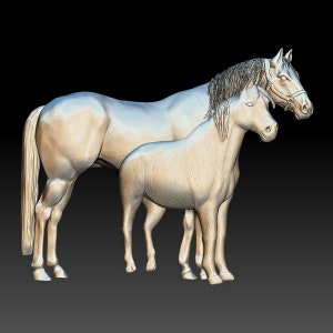 3D STL File for CNC - Horse v32