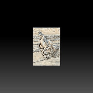 3D STL File for CNC - Horse_15