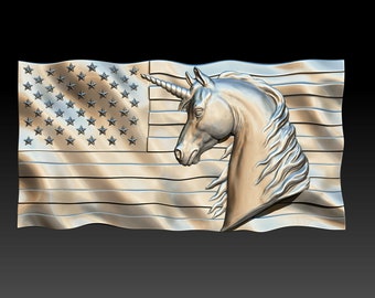 Horse and unicorn with flag - full set - 3D STL model - 7 stl files with hi details