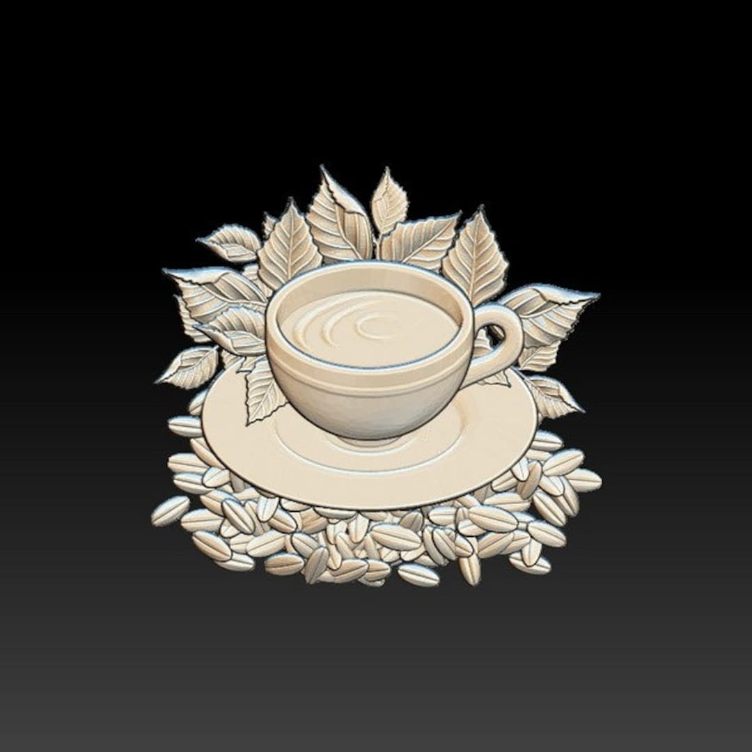 3D STL Model for CNC - Cap of Coffee - Etsy