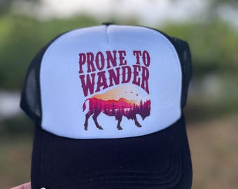 Prone to Wander Trucker Hat, Western Style, Cowgirl Gift