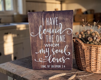 Letrero de madera para bodas, Cantar de los Cantares, decoración rústica para pared de galería