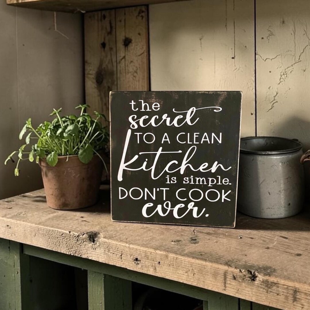 Humorous Kitchen Wood Sign, 