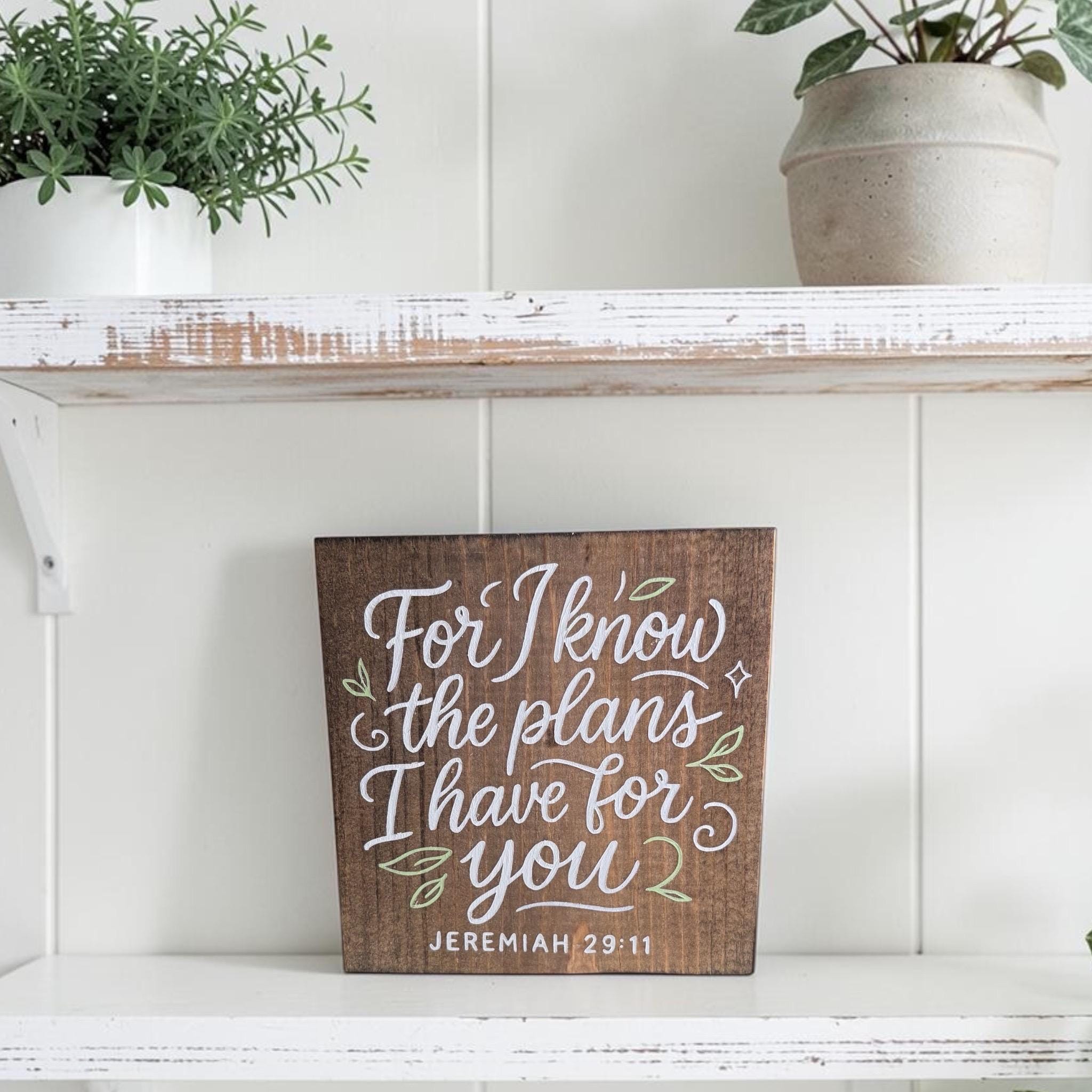 Jeremiah 29:11 Wood Sign, Hand Painted Bible Verse, Farmhouse Decor