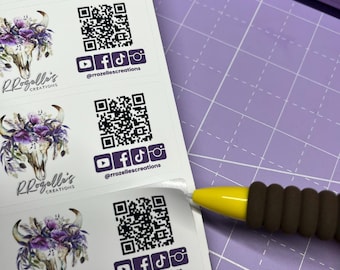 Small Business QR Code Label for self Promotional or Marketing Material | Logo Labels, QR Scan, Stickers, Business Supplies, Custom Scan