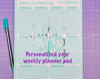 Personalized Weekly Planner Desk Pad - Weekly Notepad | Daily Planner | To Do List Desk Pad | Productivity Planner desk pad