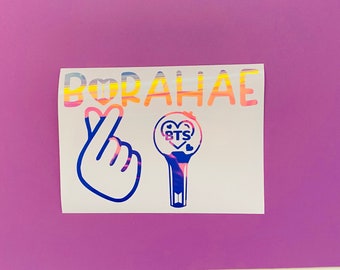 Borahae & Finger Heart | Army Bomb Bangtan Sonyeondan Vinyl Decal | BTS | ARMY | Vinyl
