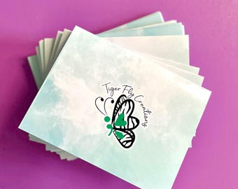 Personalized Stationery/Thank you Fold Over Note Cards for Small Business or personal set of 10