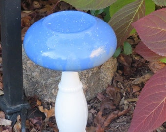 Repurposed Glass MUSHROOM ART for Garden or Home, Upcycled
