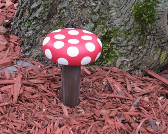 Repurposed Wood Mushroom Decor for Home or Garden