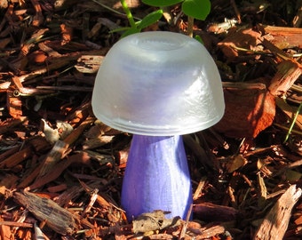 Repurposed Glass Mushroom Art, Upcycled Decor for Home or Garden