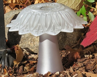 Upcycled Glass MUSHROOM ART for Garden or Home, Repurposed