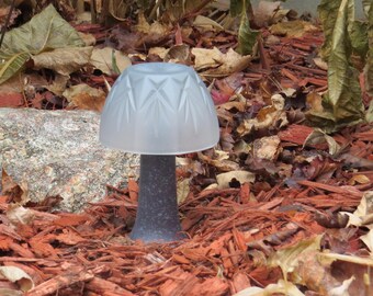 Repurposed Glass Mushroom Decor for Home or Garden