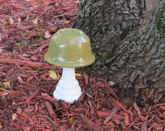 Repurposed Glass MUSHROOM ART for Garden or Home