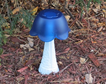 Repurposed Glass MUSHROOM ART for Garden or Home, Upcycled