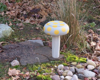 Repurposed Wood Mushroom Decor for Home or Garden