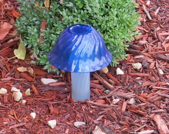 Upcycled Glass MUSHROOM ART for Garden or Home, Repurposed