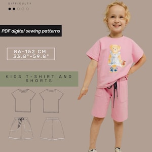 Toddler Clothing Set - Shorts and T-shirt Sewing Pattern | Bermuda and Shorts Kids PDF Pattern  | Sewing Pattern with tutorial  | Beginner