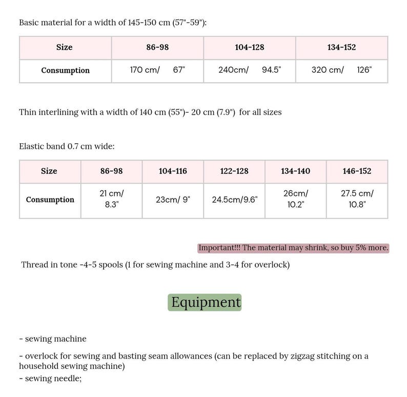 Overlock Stitch Per Inch Chart.pdf Dress Sewing Pattern for Kids | Ruffle Dress for Kids PDF | Long Dress ...