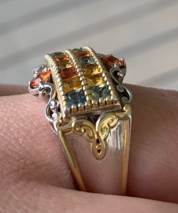 Stunning multicolored gem statement ring estate j… - image 2