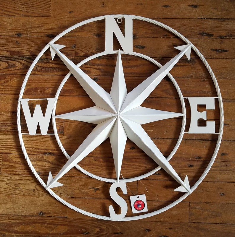 Compass Rose Metal Wall Decor 2 Feet In Diameter Indoor Or Outdoor North South East West Directional Star