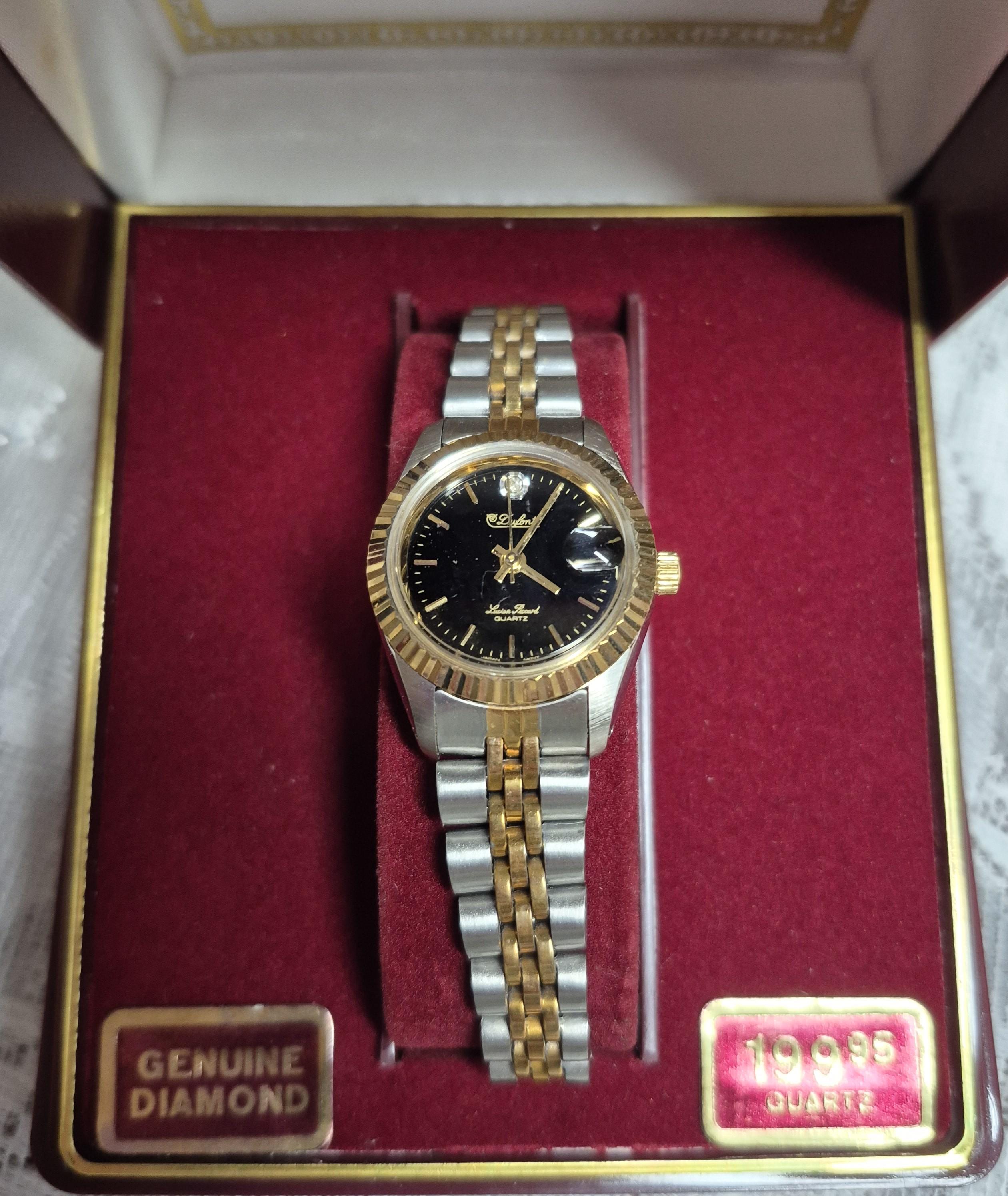 Lucien Piccard Two-Tone Gold and Silver Women\'s Crystal Dial Watch Lucien Piccard Tutti Frutti Gemmed 14k Yellow Gold 1960s main image 2