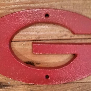 UGA University of Georgia, Georgia Bulldogs Decor, Cast Iron Wall Decor. 7.25&quot; wide x 4&quot; tall x .25&quot; thick. Custom Finish.