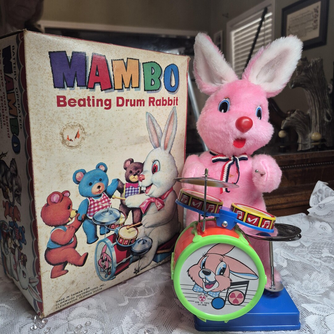 1960s Mambo Beating Drum Rabbit, Battery Operated - Etsy