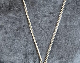 Beautiful Guess Brand Long Gold and Black Cord, Bow Knot, Tassel Necklace