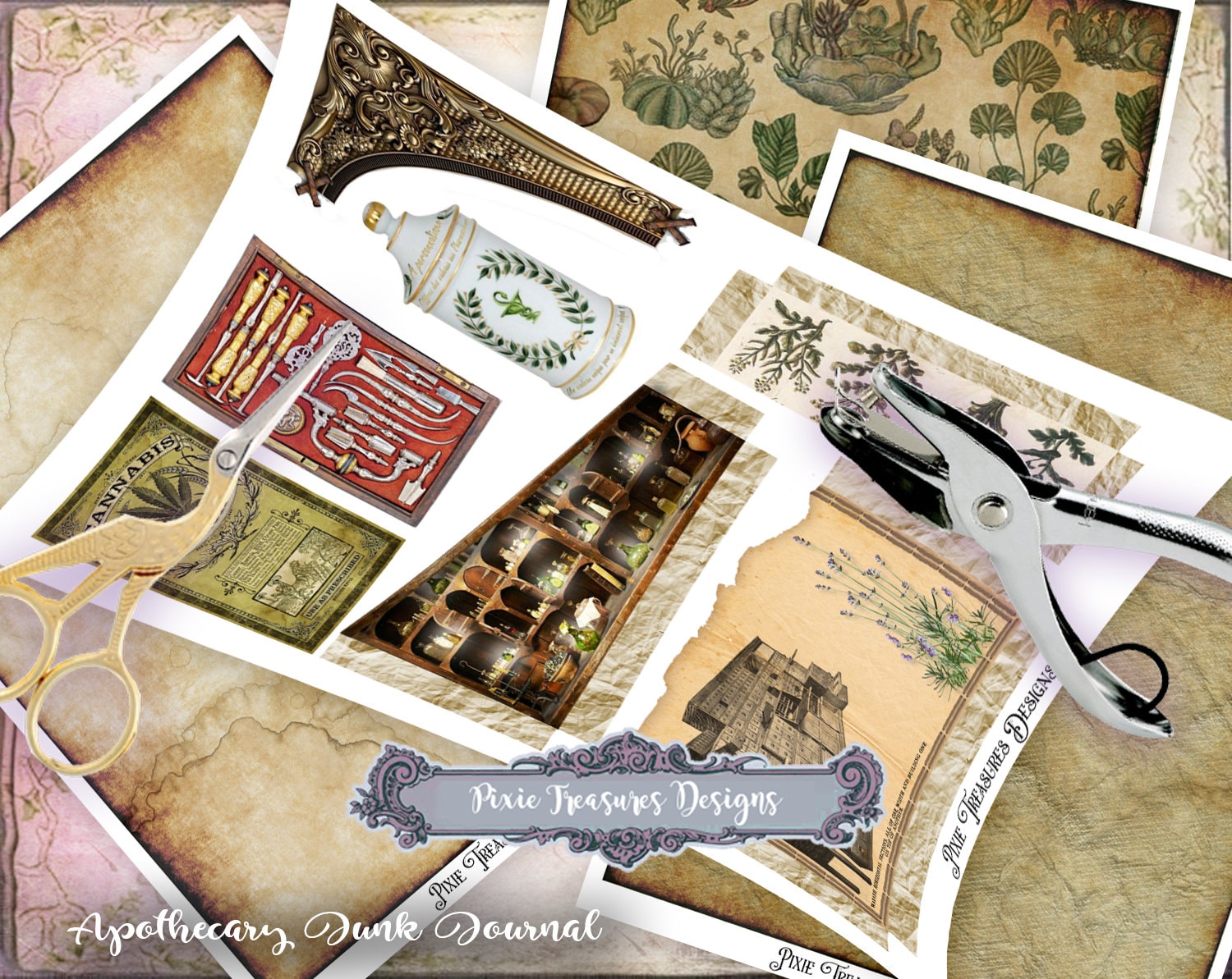Printable Apothecary Junk Journal Kit | Vintage Ephemera (digital ...