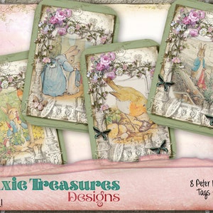 8 Printable Peter Rabbit Tags - Set 1
