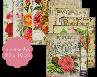 10 Printable Vintage Rose Seed Pkt Tags