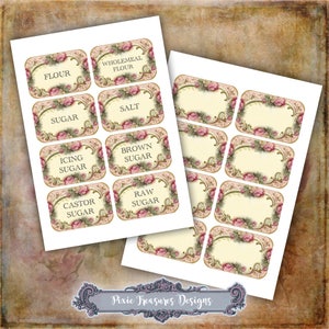 Printable Vintage Pantry Labels