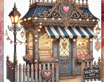 Valentines Shops Clipart Set 1 Scrapbooking art backgrounds clipart cut outs