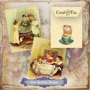 3 x Come For Tea ティーバッグ封筒印刷物
