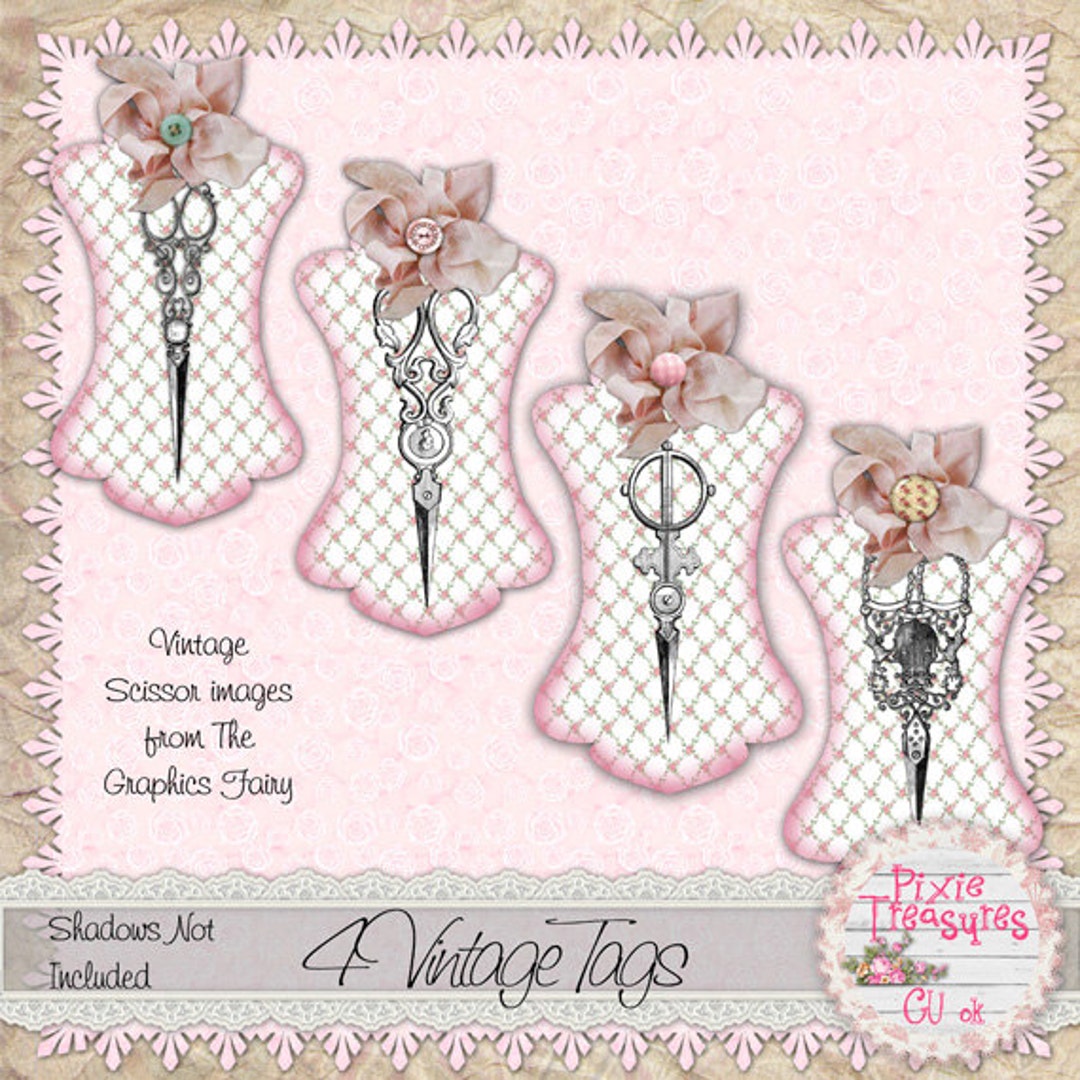 4 Printable Vintage Scissor Tags Etsy Australia